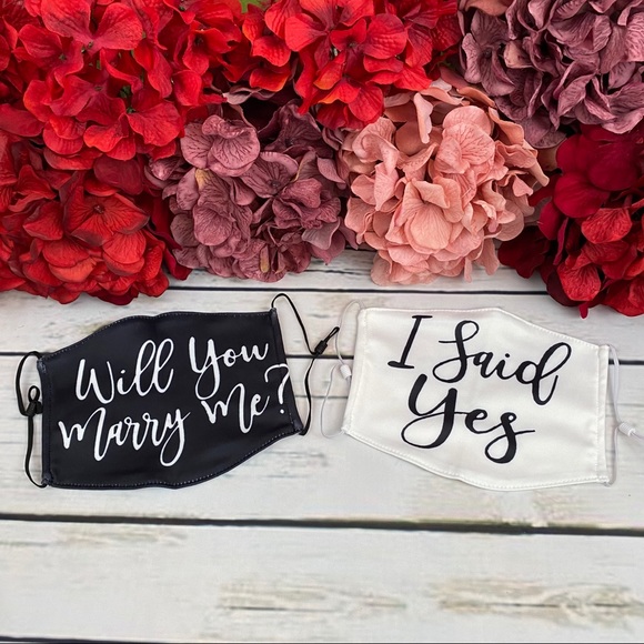Engagement Proposal ‘Will You Marry Me’ Face Masks - Picture 3 of 15